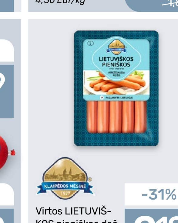 Virtos LIETUVIŠKOS pieniškos dešrelės, 520 g