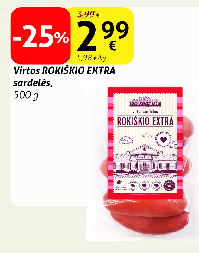 Virtos ROKIŠKIO EXTRA sardelės, 500 g