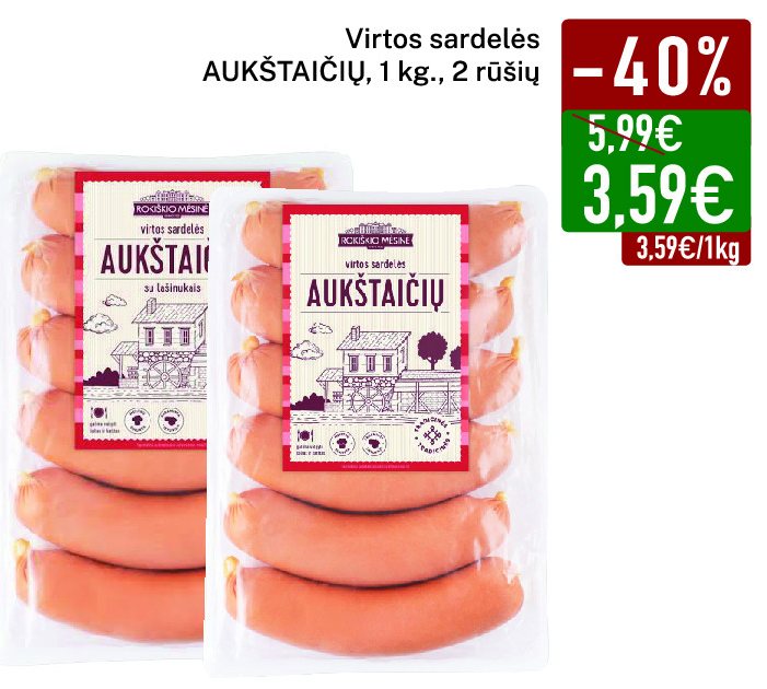 Virtos sardelės AUKŠTAIČIŲ, 1 kg