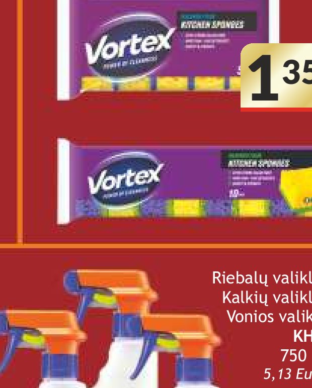 Virtuvinės kempinėlės VORTEX, 5 vnt