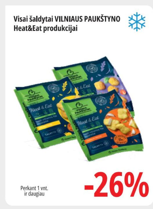 Visai šaldytai VILNIAUS PAUKŠTYNO Heat&Eat produkcijai