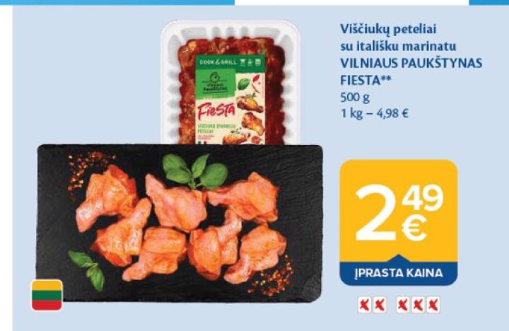 Viščiukų peteliai su itališku marinatu VILNIAUS PAUKŠTYNAS FIESTA, 500 g
