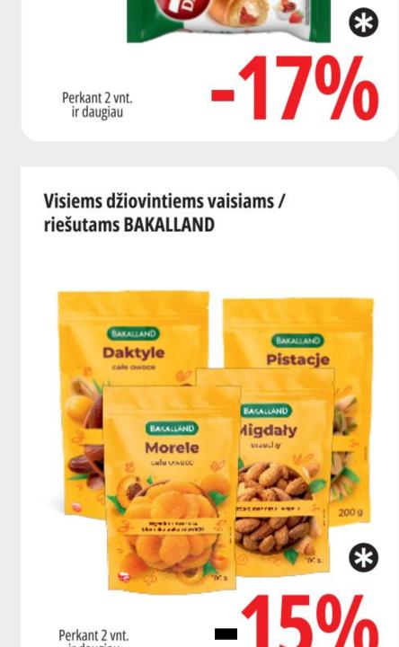 Visiems džiovintiems vaisiams / riešutams BAKALLAND