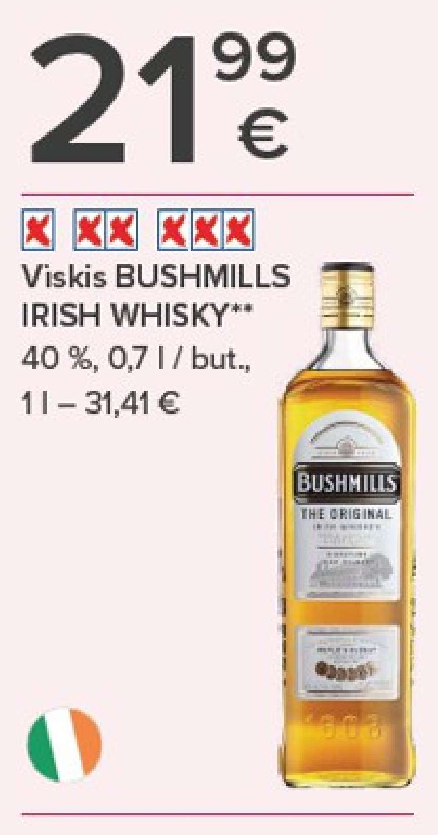 Viskis BUSHMILLS IRISH WHISKY, 0.7 l