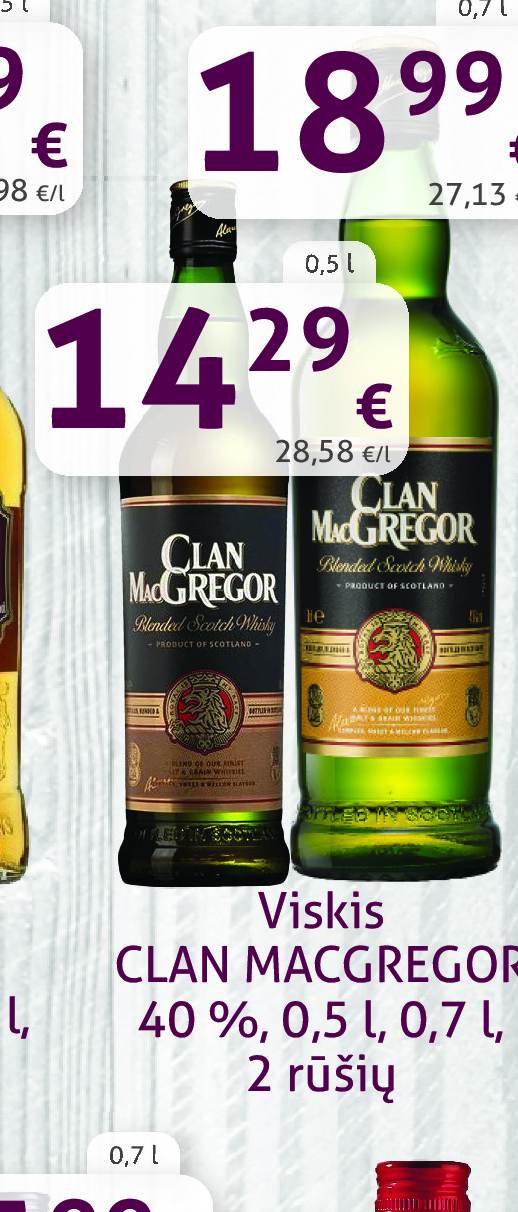 Viskis CLAN MACGREGOR, 0.5 l