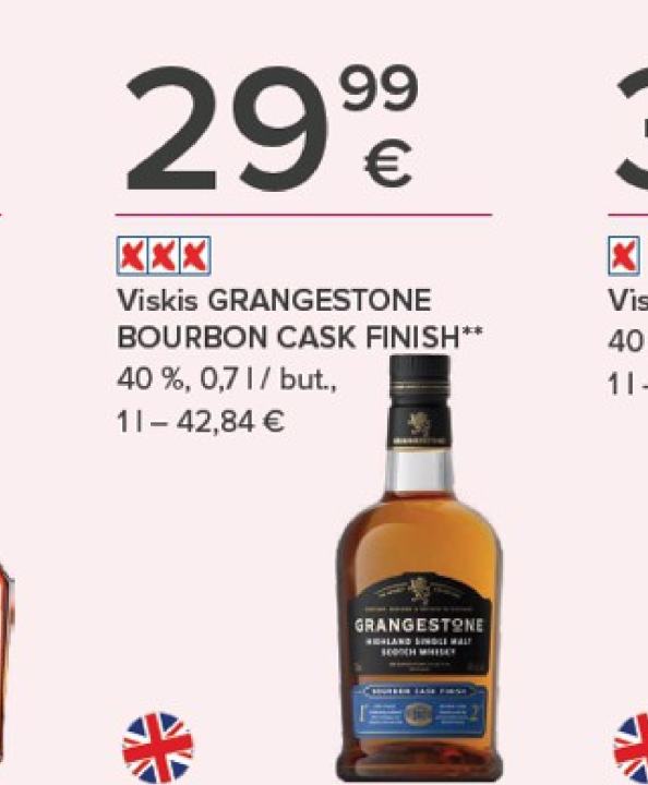 Viskis GRANGESTONE BOURBON CASK FINISH, 0.7 l