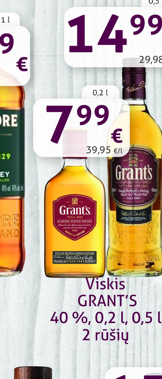 Viskis GRANT'S, 0.2 l