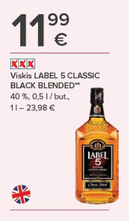 Viskis LABEL 5 CLASSIC BLACK BLENDED, 0.5 l