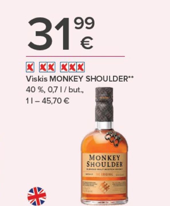 Viskis MONKEY SHOULDER, 0.7 l