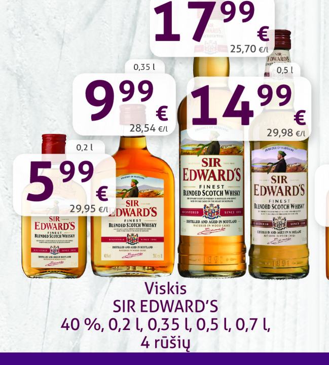 Viskis SIR EDWARD'S, 0.2 l