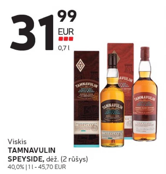 Viskis TAMNAVULIN SPEYSIDE, 0.7 l