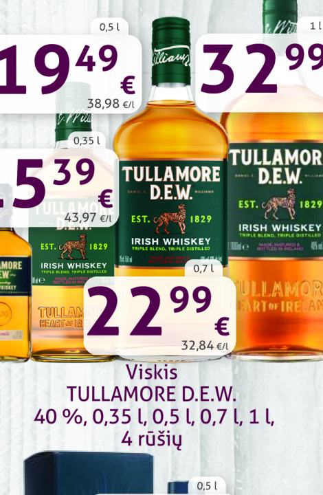 Viskis TULLAMORE D.E.W., 0.35 l