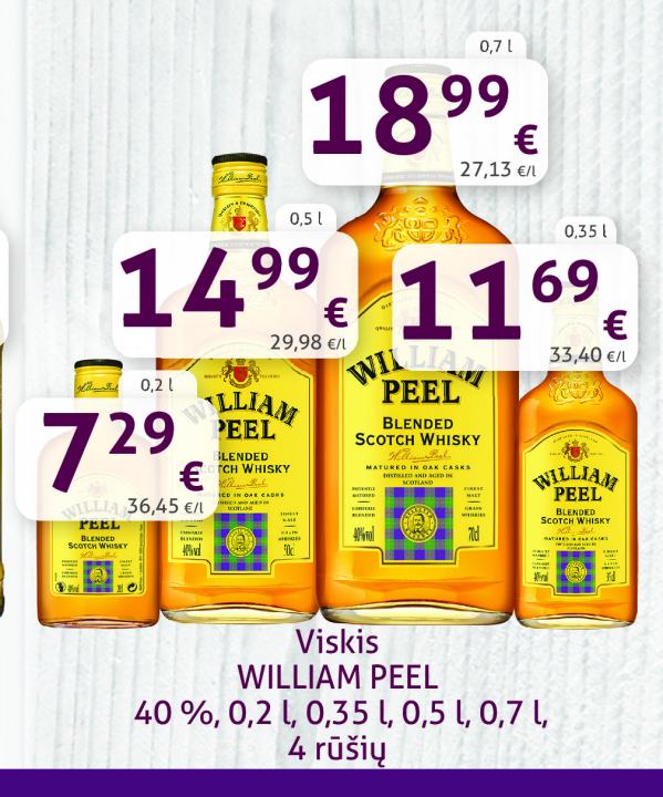 Viskis WILLIAM PEEL, 0.2 l