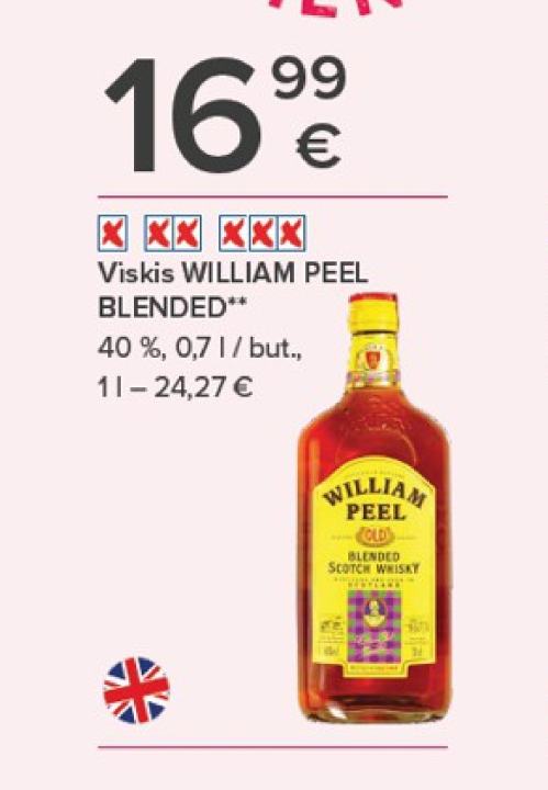 Viskis WILLIAM PEEL BLENDED, 0.7 l