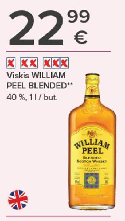 Viskis WILLIAM PEEL BLENDED, 1 l