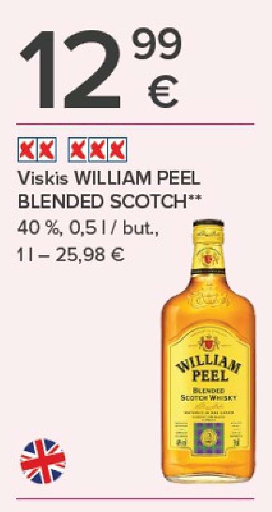 Viskis WILLIAM PEEL BLENDED SCOTCH, 0.5 l
