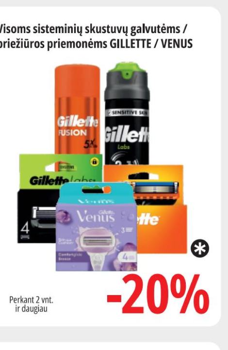 Visoms sisteminių skustuvų galvutėms / priežiūros priemonėms GILLETTE / VENUS