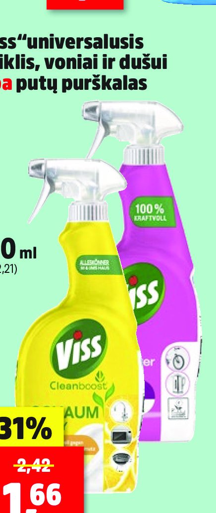 „Viss“ universalusis valiklis, voniai ir dušui arba putų purškalas, 750 ml