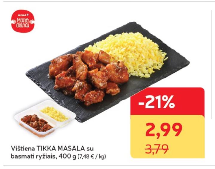 Vištiena TIKKA MASALA su basmati ryžiais, 400 g