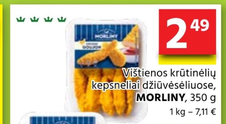 Vištienos krūtinėlių kepsneliai džiūvėsėliuose MORLINY, 350 g