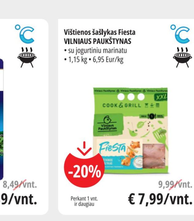 Vištienos šašlykas Fiesta VILNIAUS PAUKŠTYNAS, 1.15 kg