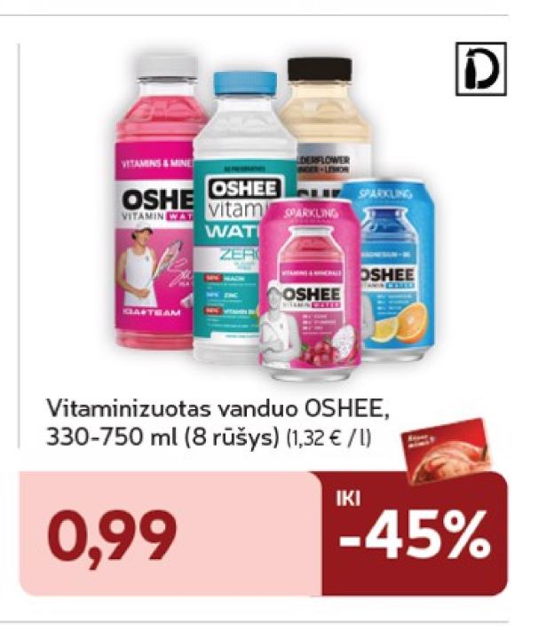 Vitaminizuotas vanduo OSHEE, 750 ml
