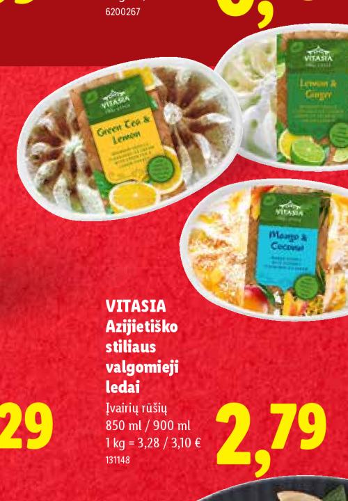 VITASIA Azijietiško stiliaus valgomieji ledai, 850 ml