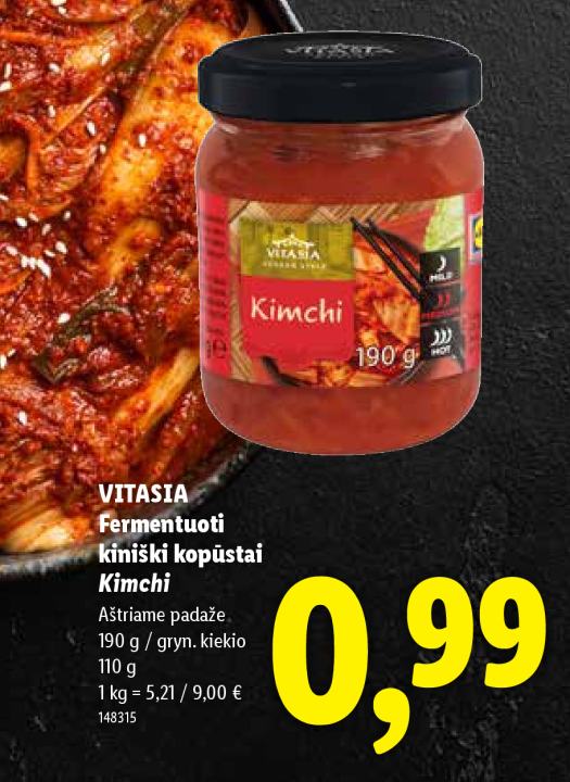 VITASIA Fermentuoti kiniški kopūstai Kimchi, 190 g
