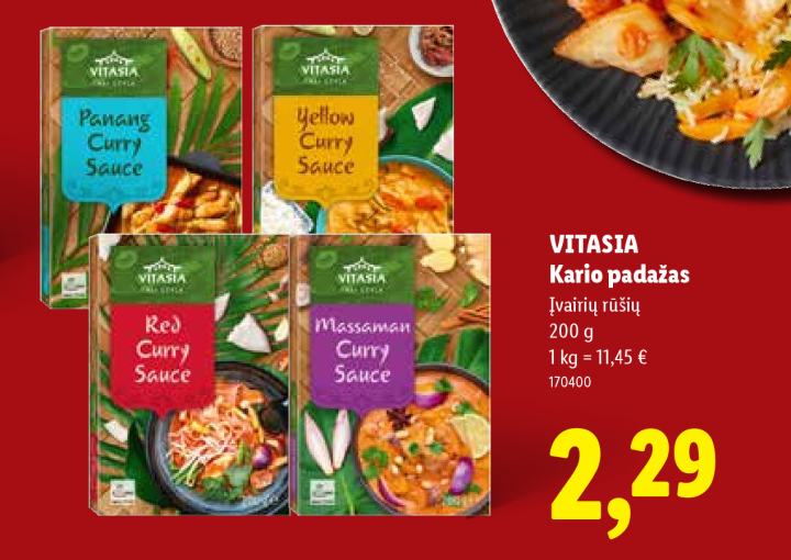VITASIA Kario padažas, 200 g