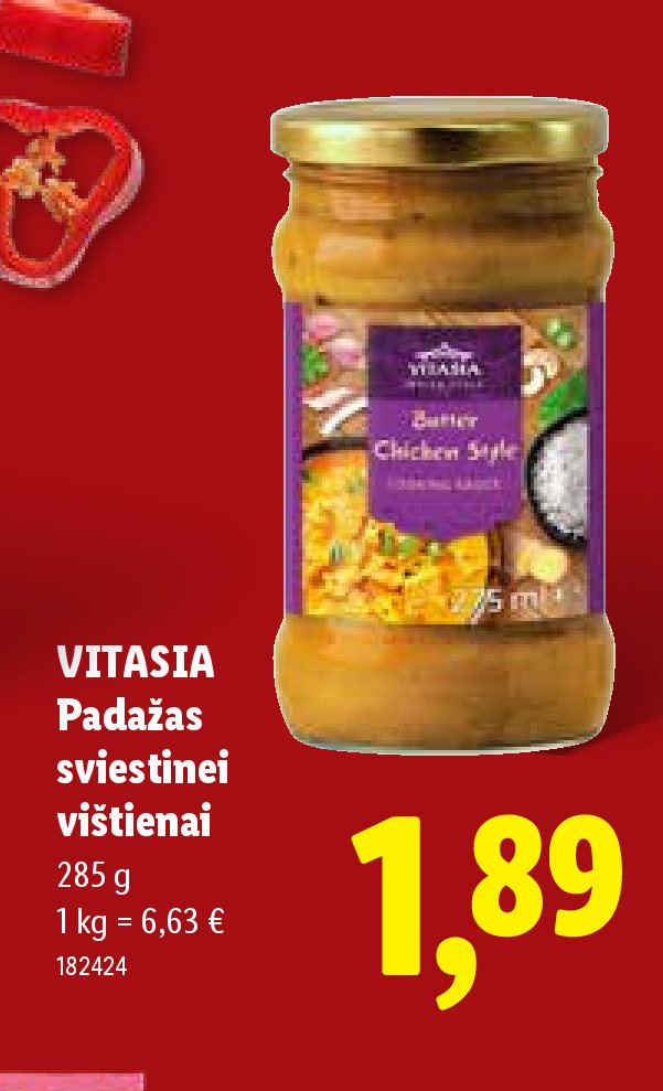 VITASIA Padažas sviestinei vištienai, 285 g