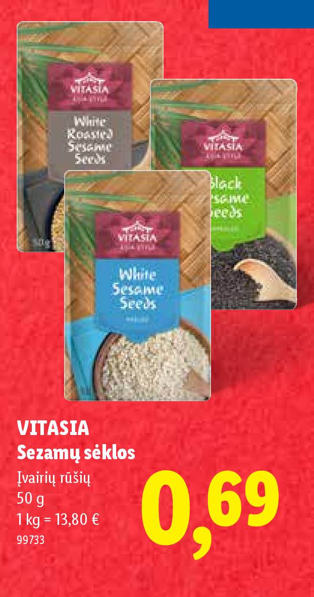 VITASIA Sezamų sėklos, 50 g