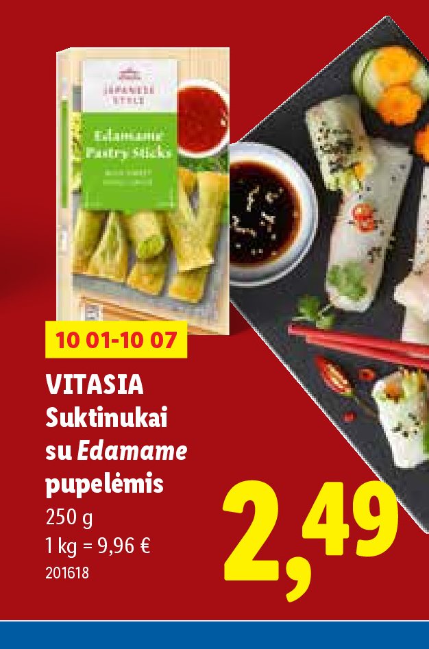 VITASIA Suktinukai su Edamame pupelėmis, 250 g