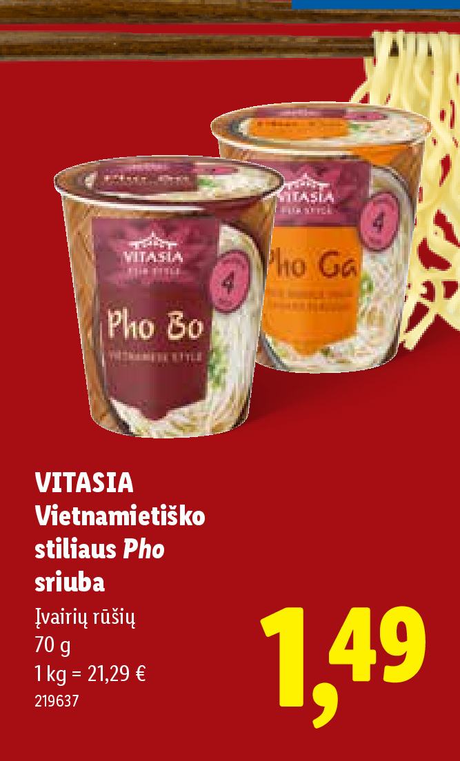 VITASIA Vietnamietiško stiliaus Pho sriuba, 70 g
