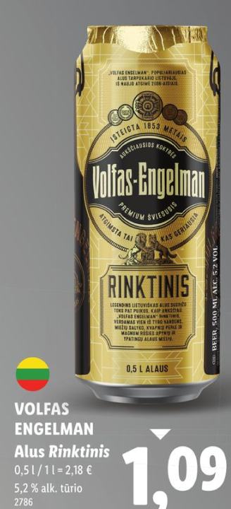 VOLFAS ENGELMAN Alus Rinktinis, 0.5 l