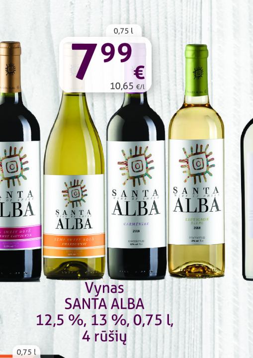 Vynas SANTA ALBA, 0.75 l