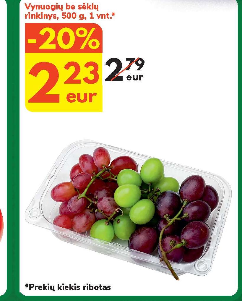 Vynuogių be sėklų rinkinys, 500 g