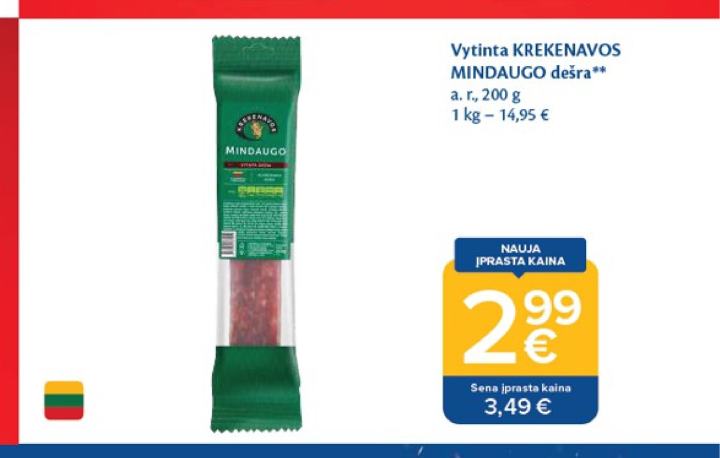 Vytinta KREKENAVOS MINDAUGO dešra, 200 g