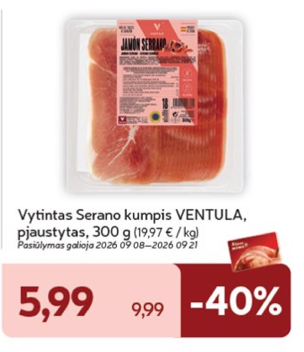 Vytintas Serano kumpis VENTULA, 300 g