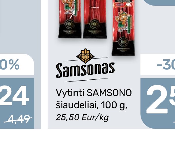 Vytinti SAMSONO šiaudeliai, 100 g