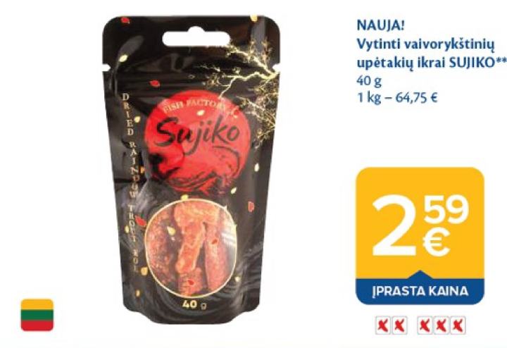 Vytinti vaivorykštinių upėtakių ikrai SUJIKO, 40 g