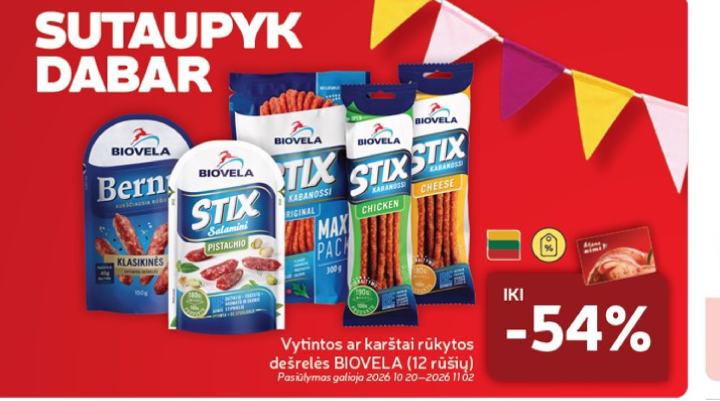 Vytintos ar karštai rūkytos dešrelės BIOVELA