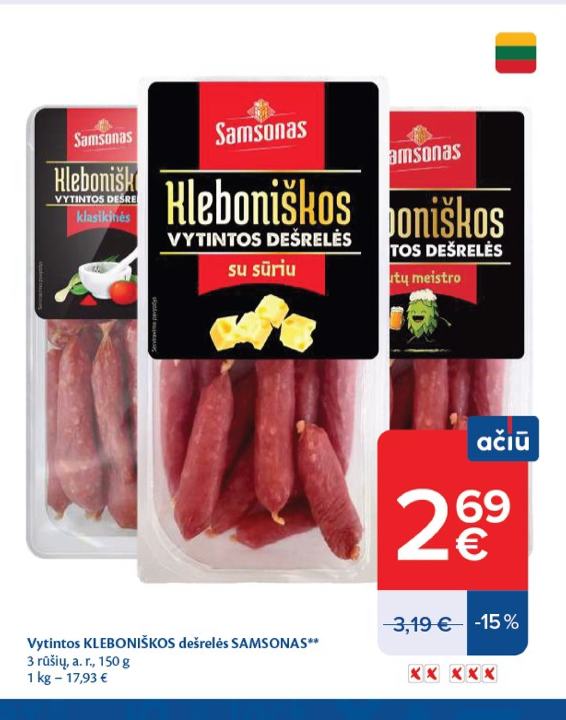 Vytintos KLEBONIŠKOS dešrelės SAMSONAS, 150 g