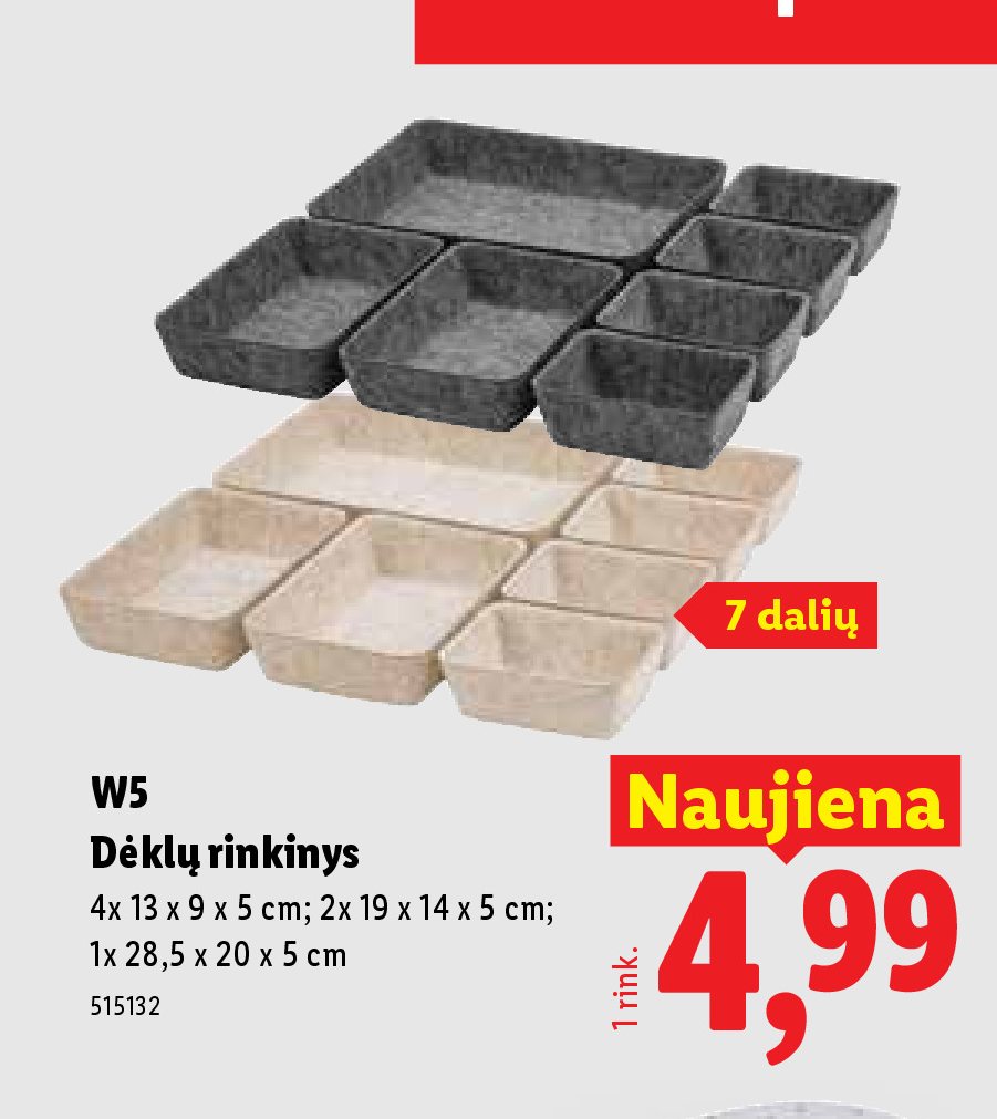 W5 Dėklų rinkinys, 9 x 5 cm