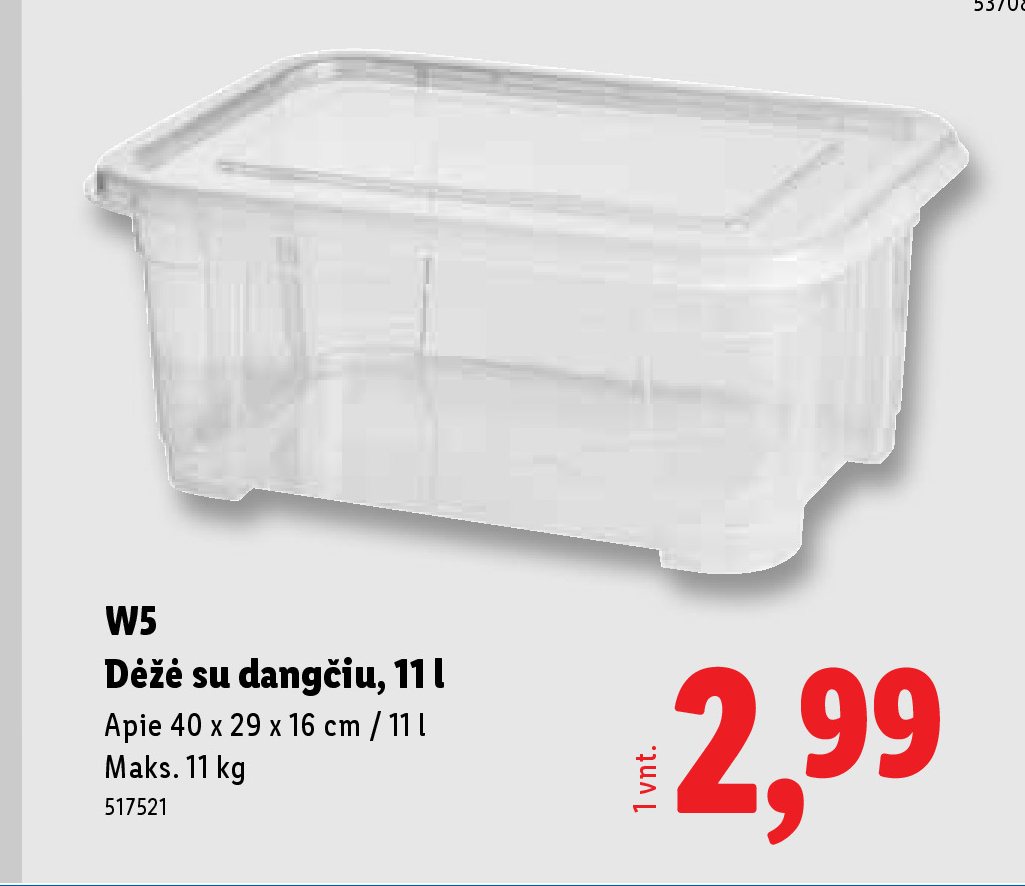 W5 Dėžė su dangčiu, 11 l