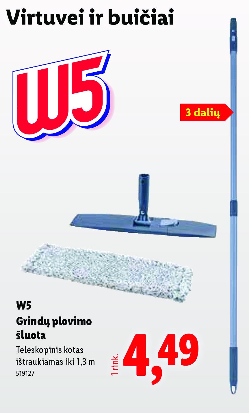 W5 Grindų plovimo šluota