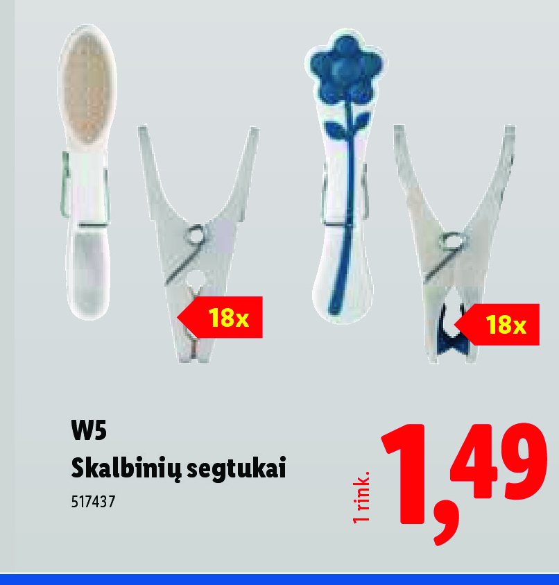 W5 Skalbinių segtukai