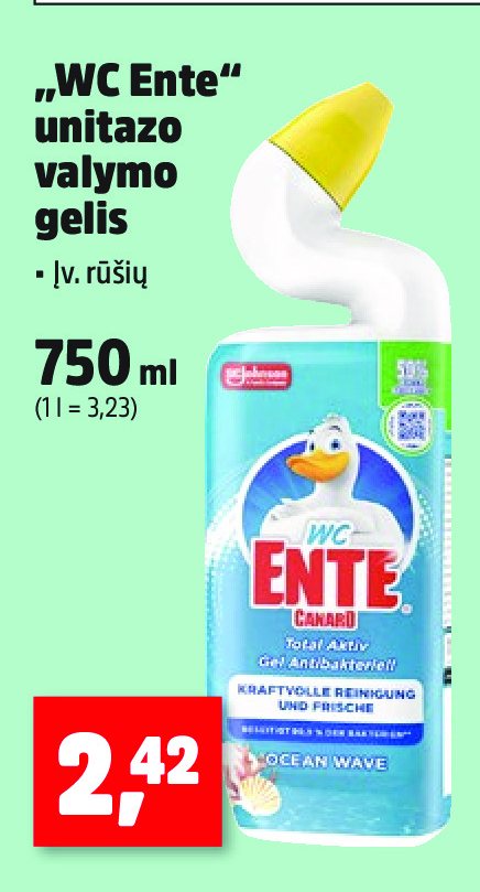 „WC Ente“ unitazo valymo gelis, 750 ml