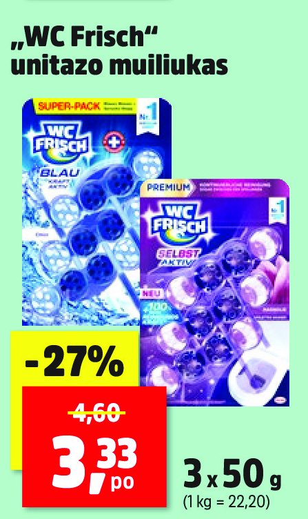 „WC Frisch“ unitazo muiliukas, 3 x 50 g