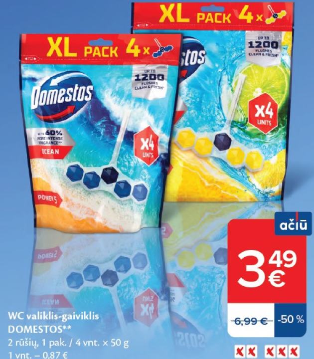 WC valiklis-gaiviklis DOMESTOS, 1 pak.