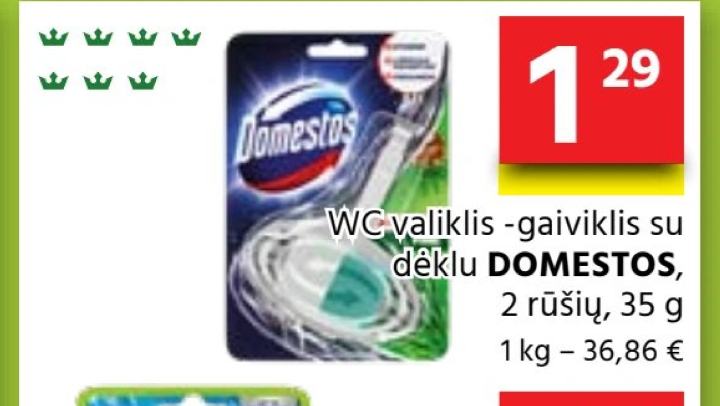 WC valiklis -gaiviklis su dėklu DOMESTOS, 35 g